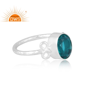 Última venta plata esterlina 925 Natural Doublet Santamaria aguamarina cuarzo anillo de piedras preciosas joyería personalizada para mujeres - Product Image 4