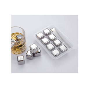 Glaçons en acier inoxydable 304 argentés avec barre de pinces à glace glaçon en métal glaçage pierre à whisky - Product Image 2