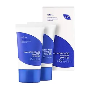 Korean K Beauty Products Cosmetics Face Sunscreen With No White Cast Isntree Hyaluronic Acid Watery Sun Gel 50ml SPF50+ 2pack