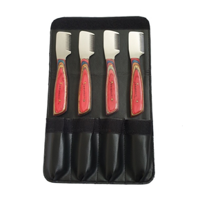 Wholesale 4pcs Pet Grooming Scissors Set Dog Carding Comb Coat <b>Rakes</b> Stripping Terriers Wood Handle Dog Cleaning Charged - Product Image 5