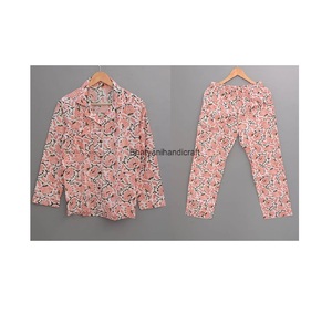 Ensemble de pyjama confortable en coton pour femmes, imprimé floral, robe de nuit pour adultes, été, printemps, meilleure qualité pour adultes - Product Image 2