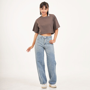 Nouveau Design Femmes Casual Crop Top Oversize T-Shirt Respirant Jersey Anti-Rides Anti-Boulochage Séchage Rapide Court Regular Fit - Product Image 5