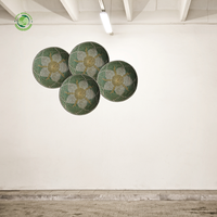Décoration murale ronde avec motif de fleurs en jonc de mer naturel Matériau naturel Fabriqué au Vietnam Décoration murale Vente en gros