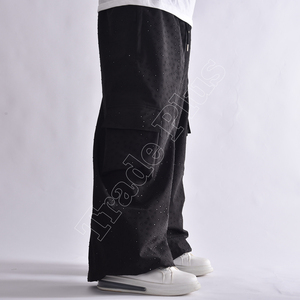 Pantalon de ski baggy pour hommes imperméable unisexe ample jambe large Cargo pantalon de snowboard coupe-vent fermeture à glissière Vente en gros sur mesure - Product Image 4