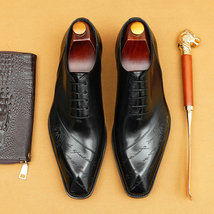 Nouvelles chaussures habillées tendance pour hommes, chaussures habillées en cuir véritable pour hommes, chaussures de bureau pour hommes de haute qualité - Product Image 1