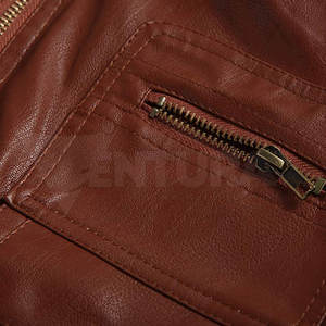 Chaqueta Casual de Invierno para Hombre, Cortavientos Transpirable, Ligera, de Lona y Cuero, Cuello Mao, Estilo Urbano, Servicio OEM - Product Image 5