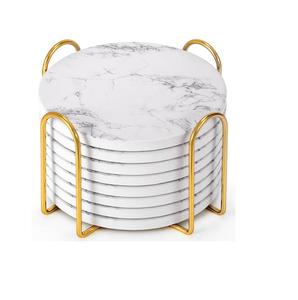 Set de dessous de verre en bois avec épissage de marbre au design moderne Tapis de cuisine personnalisables en noyer de haute qualité de style américain - Product Image 3