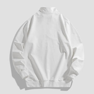 Logo personnalisé Streetwear pour hommes Sweats à capuche en coton à demi-fermeture éclair Sweat-shirt à col montant Polo à manches longues pour hommes Chemise de travail à demi-fermeture éclair - Product Image 3