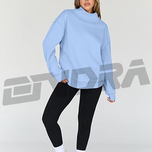 Sudadera de cuello alto de gran tamaño para mujer, Jersey holgado, ropa de calle cálida y acogedora, moda informal de lana suave para Otoño e Invierno - Product Image 1
