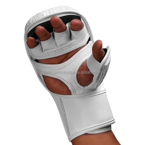 Gants de MMA Dwelt Gears Sanda en cuir PU, demi-doigts, fermeture auto-agrippante, ajustement ergonomique, pour grappling, sparring, entraînement, personnalisables - Product Image 6