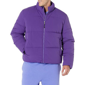 Veste matelassée pour hommes de haute qualité personnalisée col montant hiver toile enduite avant bas prix grande taille à capuche respirant - Product Image 5