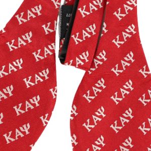 Papillon Rosso Kappa Alpha Psi Premium Tessuto Accessorio Formale per Confraternita Greca con Logo KAY Ripetuto - Product Image 5