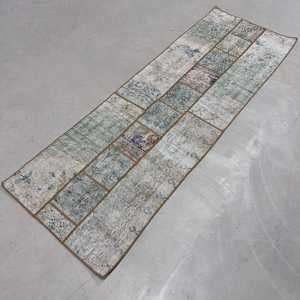 2.2x6.3 ft Turkish Vintage Rug, <b>Runner</b> Rug, <b>Green</b> White Plants & trees Wool Rug - Product Image 2