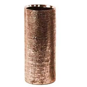 Elegante florero de cobre con acabado martillado para decoración de mesa, centro de mesa floral para boda, uso en la sala de estar - Product Image 1