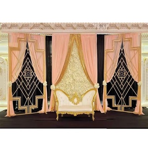 Astonishing Hindu Wedding Decor Metal <b>Gold</b> Panels Wedding Reception Party Stage Metal Panels Decorative Metal Stands for Wedding - Product Image 1