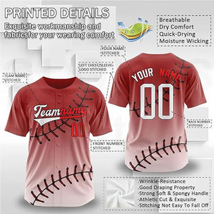 Muy demandado, logotipo propio, guantes de recuerdos personalizados, camiseta de béisbol de ciudad diseñada para personalizar camisetas de béisbol - Product Image 5