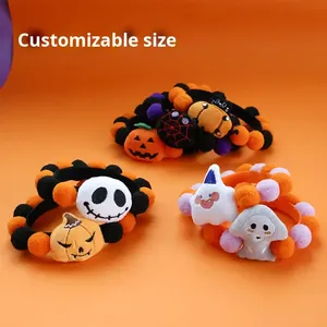 Linda bufanda de calabaza fantasma para perro y pelota de peluche para gato, accesorio de Halloween, collar de pelota para mascota, estilo de personaje para fiesta, accesorio para fotos - Product Image 2