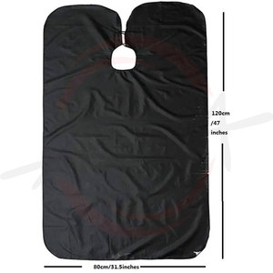 Fábrica al por mayor impermeable precio barato doble capa negro peluquero capa peluquería capa delantal 80*120cm - Product Image 5