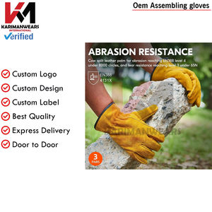 Gants de travail en cuir avec doublure douce et forte adhérence, résistants à la chaleur, pour la soudure et la protection des travaux métalliques - Product Image 2