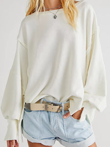 เสื้อฮู้ดดี้ผ้าฝ้ายหนานุ่มทรงโอเวอร์ไซส์แบบกำหนดเองได้เต็มที่สำหรับผู้หญิง ฤดูหนาว ลายโลโก้  แบบเรียบ สีพื้น  ด้วยเทคนิคการย้อมสีแบบธรรมดา - Product Image 2