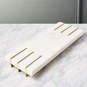 Plateau de service décoratif en résine avec accents de feuille d'or Plateau luxueux fabriqué à la main pour les fêtes de mariage Table de salle à manger Centre de table - Product Image 4