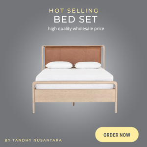 Juego de cama de muebles de dormitorio de madera de teca Cama de madera para muebles modernos para el hogar - Product Image 6