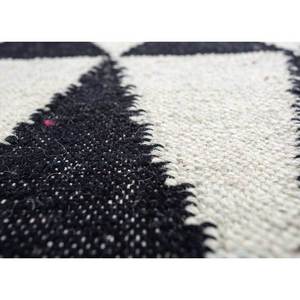 Alfombra Rectangular de Yute y Lana Tejida Plana Indusbar Dwrm-173 Gris y Negra con Patrón Geométrico y Abstracto a Rayas para el Hogar - Product Image 3