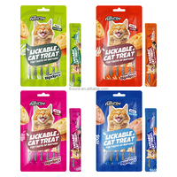 Friandises quotidiennes pour chats d'intérieur : Bâtonnets de crème à lécher, saveurs variées de viande, purée humide nutritive pour chats