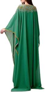 Dubai caftán marroquí modesto árabe Abaya Maxi mano con cuentas caftán fiesta desgaste vestido de boda playa elegante Jellabiya longitud del suelo - Product Image 2