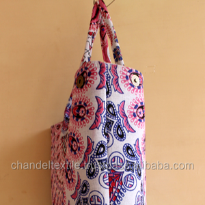 กระเป๋าโท้ทแฟชั่นสไตล์อินเดียสำหรับผู้หญิงพรมผ้าฝ้ายแมนดาลาทำด้วยมือมีที่จับแบบพกพาสำหรับนักช้อป - Product Image 2