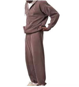 Survêtements Flare surdimensionnés imprimés à capuche en denim délavé pour hommes en gros, de haute qualité - Product Image 3