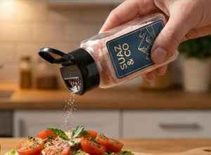 Himalayan Pink Salt Square Shaker 300g Fine Grain Rock Salt Bottle with Dual Opening Butterfly Cap Gourmet Table Seasoning Jar - Product Image 4