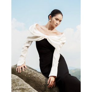 เสื้อราเชลแขนยาวผูกโบว์สำหรับผู้หญิงผ้าเดี่ยวซุปเปอร์สตาร์เป็นมิตรกับสิ่งแวดล้อมแฟชั่นยั่งยืนในเวียดนาม - Product Image 1