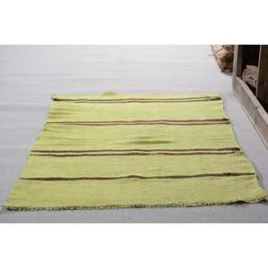 Tapis Classique Moderne en Laine Verte et Marron de 2.8X5 pieds, Style Turc Vintage, Rectangle Patchwork en Latex pour Chambre d'Adolescents - Product Image 3