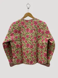 2023 nouveau manteau portefeuille élégant cadeaux pour femmes pour son indien fait à la main coton matelassé veste réversible veste femmes porter - Product Image 2
