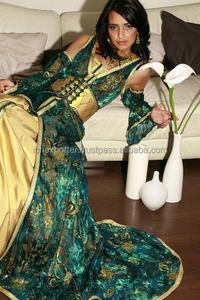 Caftán de Dos Piezas con Mangas Estilo Nuevo, Tela Estampada y Bordado a Máquina - Product Image 1