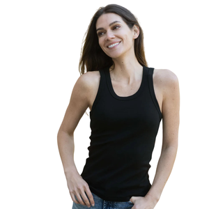 Women <b>Black</b> Sleeveless Tank Top 100% Luxury Organic Cotton Pre Shrunk GOTS Certified Premium Soft Comfortable Classic Fit Tee - Product Image 5