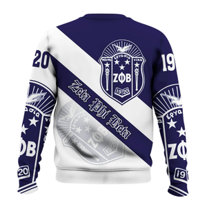 Zeta phi Beta เสื้อสเวตเชิ้ตคอกลมสำหรับผู้หญิงเสื้อปักลายสีฟ้าชมรมกรีก1920 - Product Image 2
