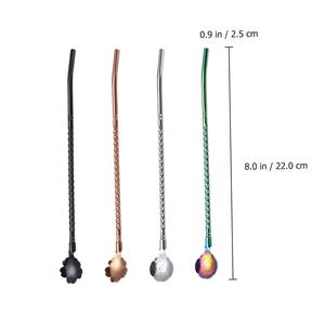 Premium <b>Cocktail</b> Stirrer Set Elegant Leaf Design Long Twisted Handle Smooth Mixing Perfect For Bars Home Parties And Gifting - Product Image 6