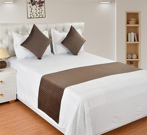 Rekhas Velvet Quilted Bed Runner Set with 2 <b>Cushion</b> Covers - Product Image 1