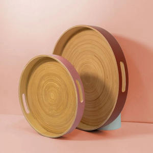 Plateau de service pour aliments et boissons de restaurant service de repas durable plateaux enroulés en fibre de bambou de haute qualité - Product Image 1