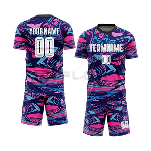 Vendeur chaud 100% Polyester tissu maillot de Football respirant séchage rapide ajustement personnalisé transfert de chaleur Logo imprimé col en v à manches courtes - Product Image 6