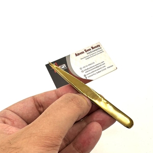 แหนบคิ้วแหลมชุบทองโลโก้ที่ยั่งยืนเหล็กคมคม - Product Image 6