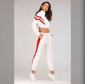 Vente en gros de survêtements 2 pièces en polaire rose personnalisés pour femmes, coton décontracté, logo anti-technique, OEM disponible - Product Image 6