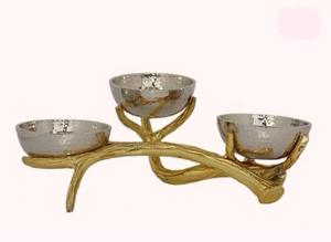 Ensemble de 3 bols de service uniques pour la maison, l'hôtel et le restaurant, bols de service et de présentation, finition argentée, bols de service en métal de forme ronde - Product Image 5