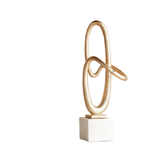 Venta directa de fábrica, precio al por mayor, escultura de diseño de anillo de Metal recubierto de polvo negro artesanal para decoraciones de oficina y Hotel - Product Image 3