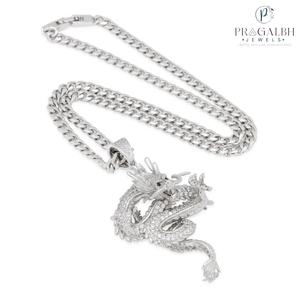 Collier Dragon d'Extrême-Orient glacé Hip Hop rond pendentif coupe brillante pour hommes mode symbole de force sagesse bijoux de luxe - Product Image 5