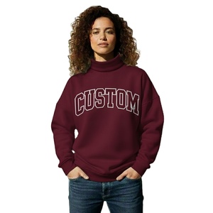 Women Oversized Stand Mockneck Loose Fit Casual Knitted <b>Crystal</b> Streetwear Long <b>Top</b> Autumn Winter Daily Wear - Product Image 1