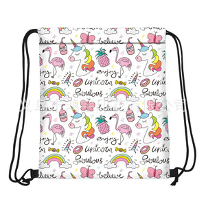 New <b>Cartoon</b> Print Drawstring <b>Backpack</b>-Waterproof Easy-Clean Foldable & Portable Gym Sack for Daily Use - Product Image 1