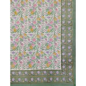Quality Block Printed <b>Flat</b> <b>Sheet</b> <b>Fitted</b> Bed <b>Sheets</b> in King Queen and Twin Sizes for Bedroom Hotel and Hospital Use - Product Image 1